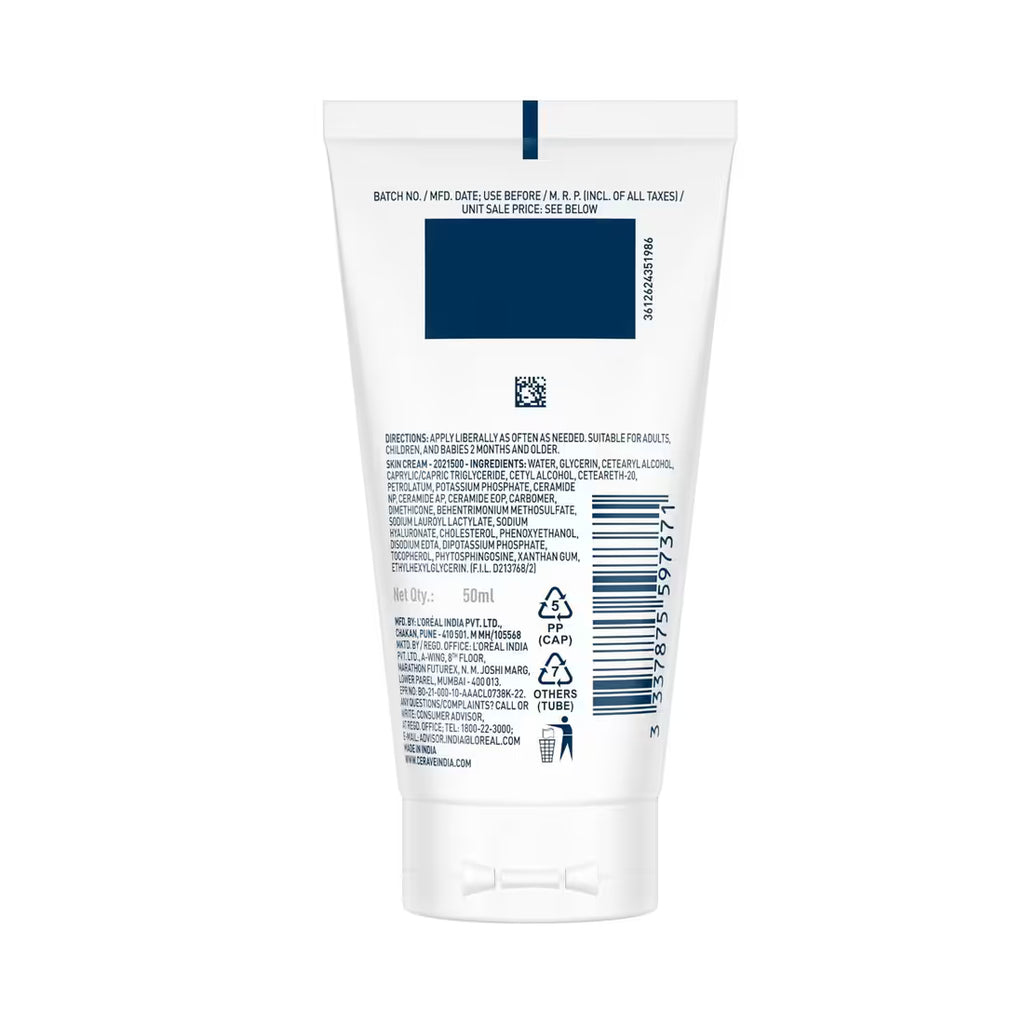 CeraVe Moisturizer Cream For Dry Skin & Barrier Repair (50 ml)