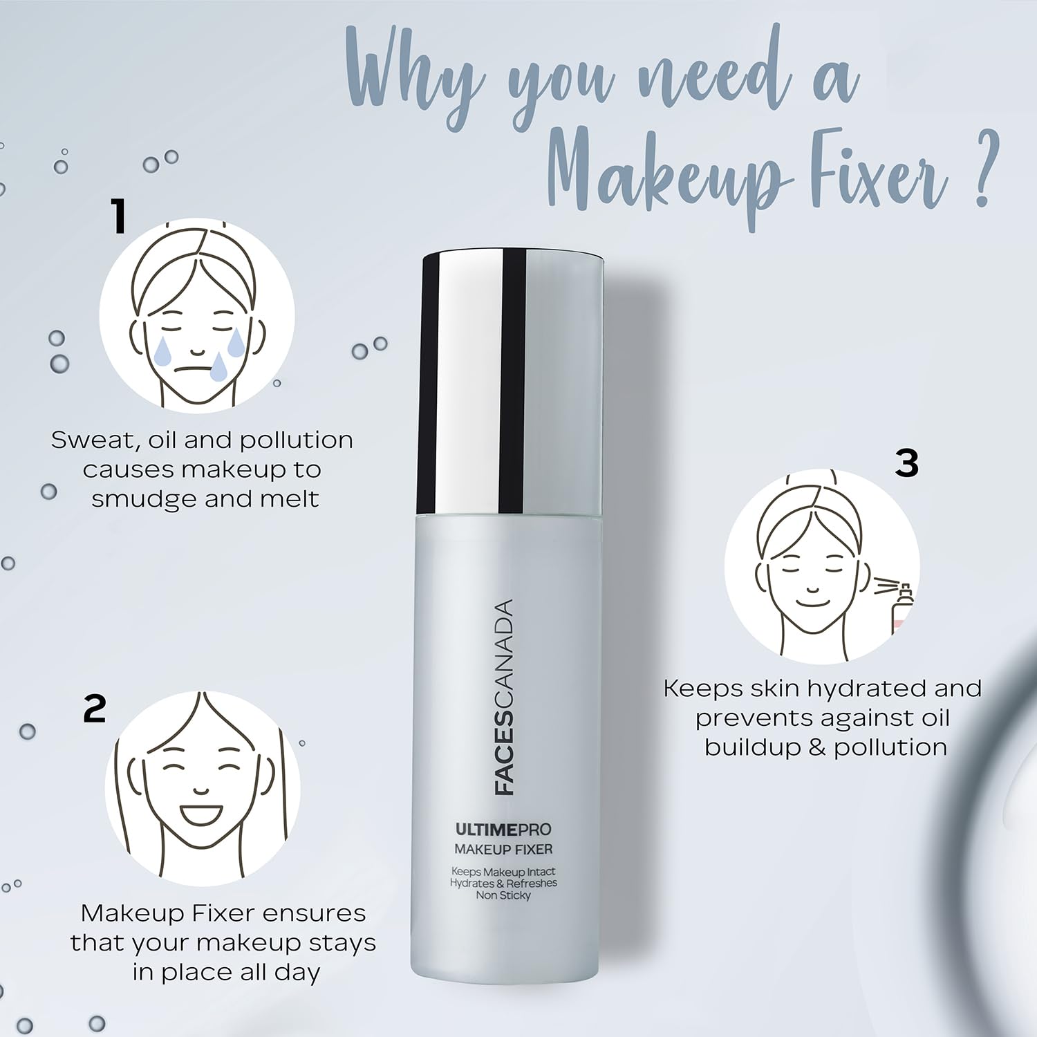 Faces Canada Ultime Pro Makeup Fixer, Long Lasting, Hydrating Makeup Setting Spray
