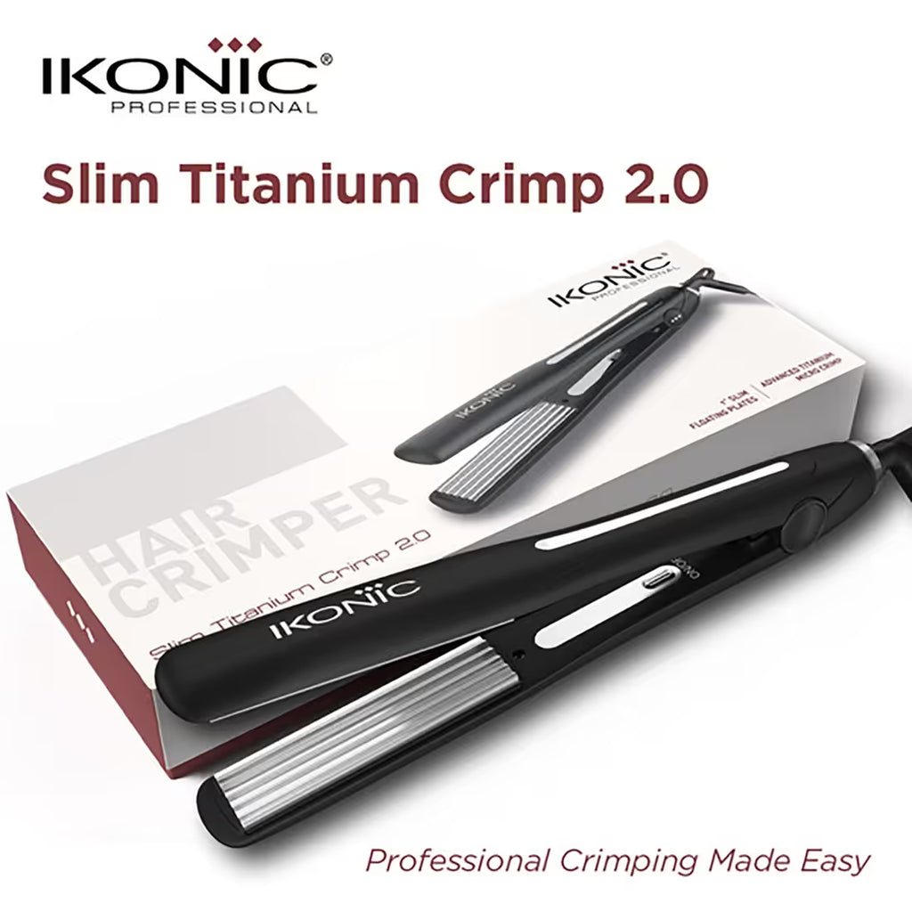 Ikonic Professional Slim Titanium Crimper 2.0 - Black