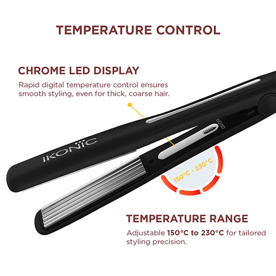 Ikonic Professional Slim Titanium Crimper 2.0 - Black