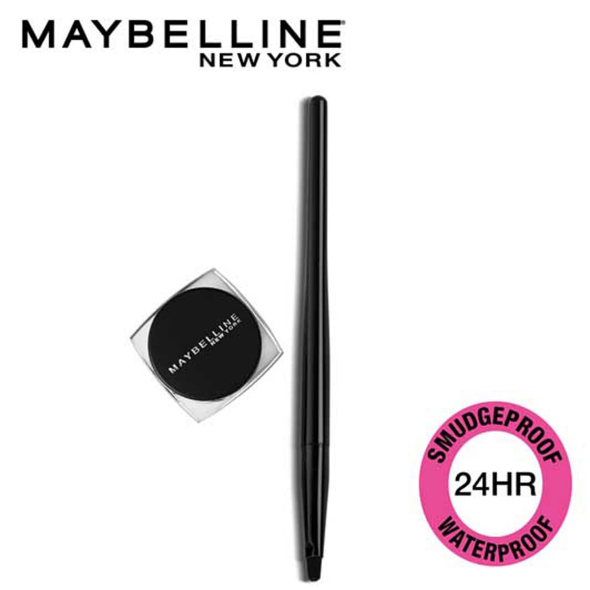 Maybelline New York Lasting Drama Gel Eyeliner With Expert Eyeliner Brush - 01 Blackest Black (2.5g)
