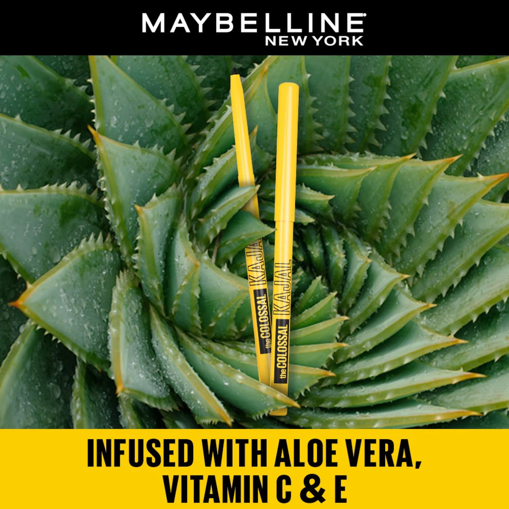 Maybelline New York The Colossal Kajal, Smudge proof & Waterproof Lasts Up To 24H - Deep Black (0.35g)