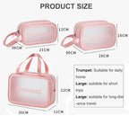 Professional Makeup Pouch Travel Toiletries Organizer Cosmetic Bags Portable - Set Of 3